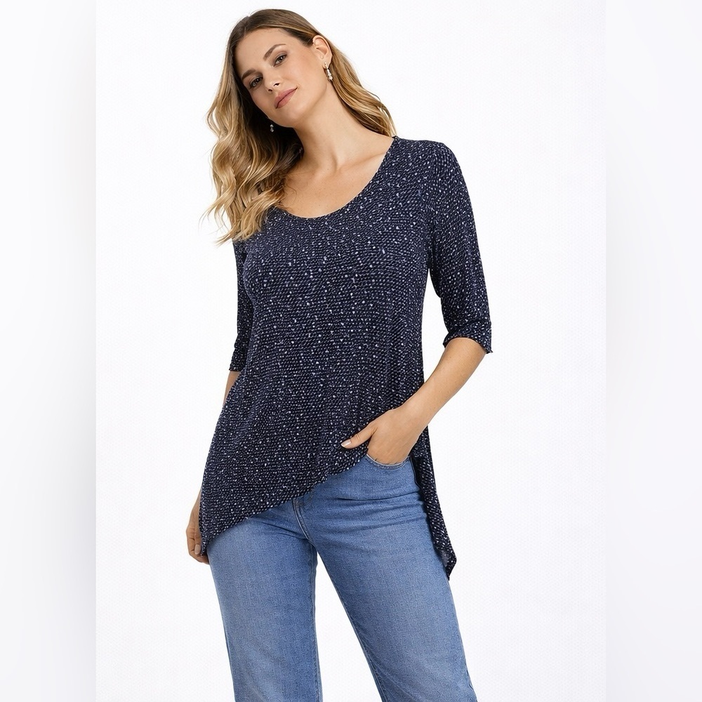 💜 Dana Buchman Assymetrical Hem Jersey Top